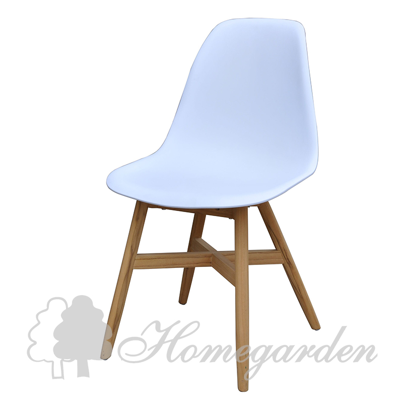 Lotus armless chair with FSC teak base