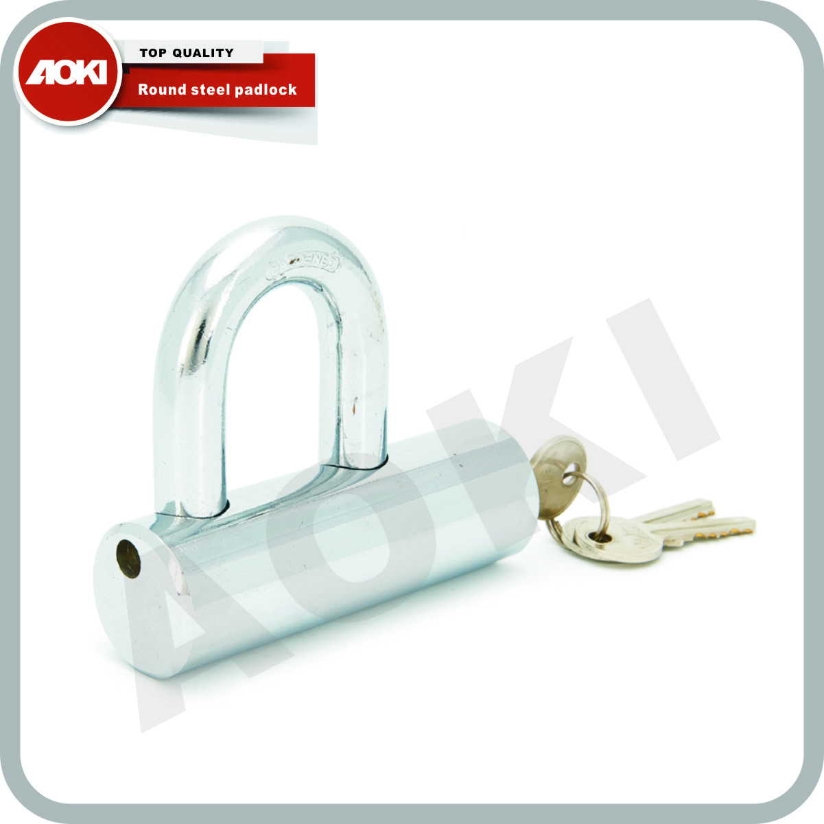 Round steel padlock