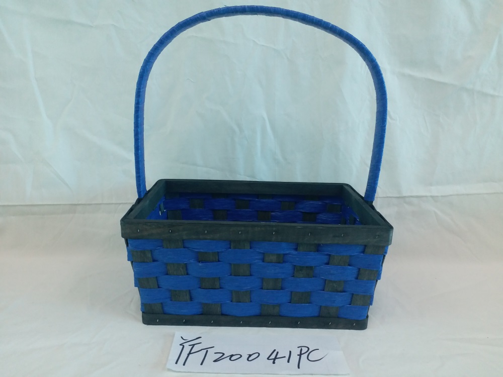 Gushi Yufeng Wicker Basket Gift Baskets Empty rectangle Willow Woven Picnic Basket Easter Candy Basket Storage Wine Basket with Handle Egg Gathering Wedding Basket
