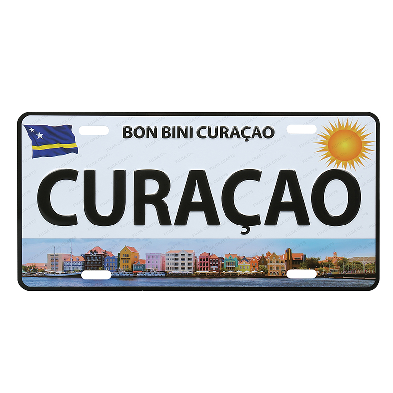 Curacao Good price good quality Custom factory price OEM design souvenir 3d embossed funny decorative car license plate