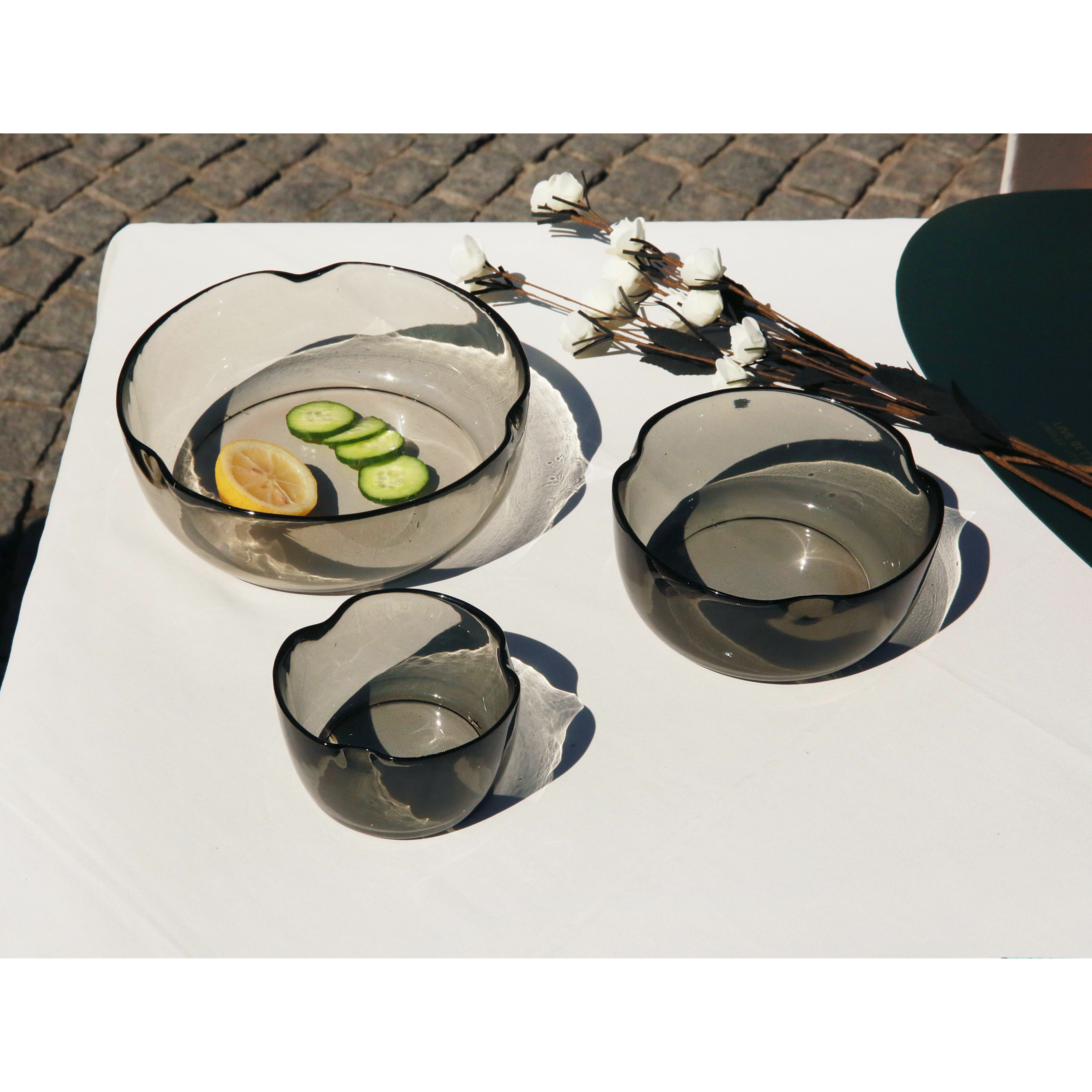 NEW Design丨Irregular Shape Glass Dinner Bowl Sets of 3丨Salad Mixing Bowl.