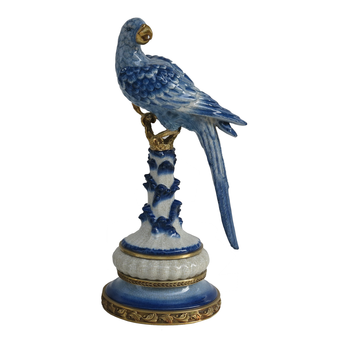 Antique Bronze Handpainted Porcelain Home Decoration Parrot