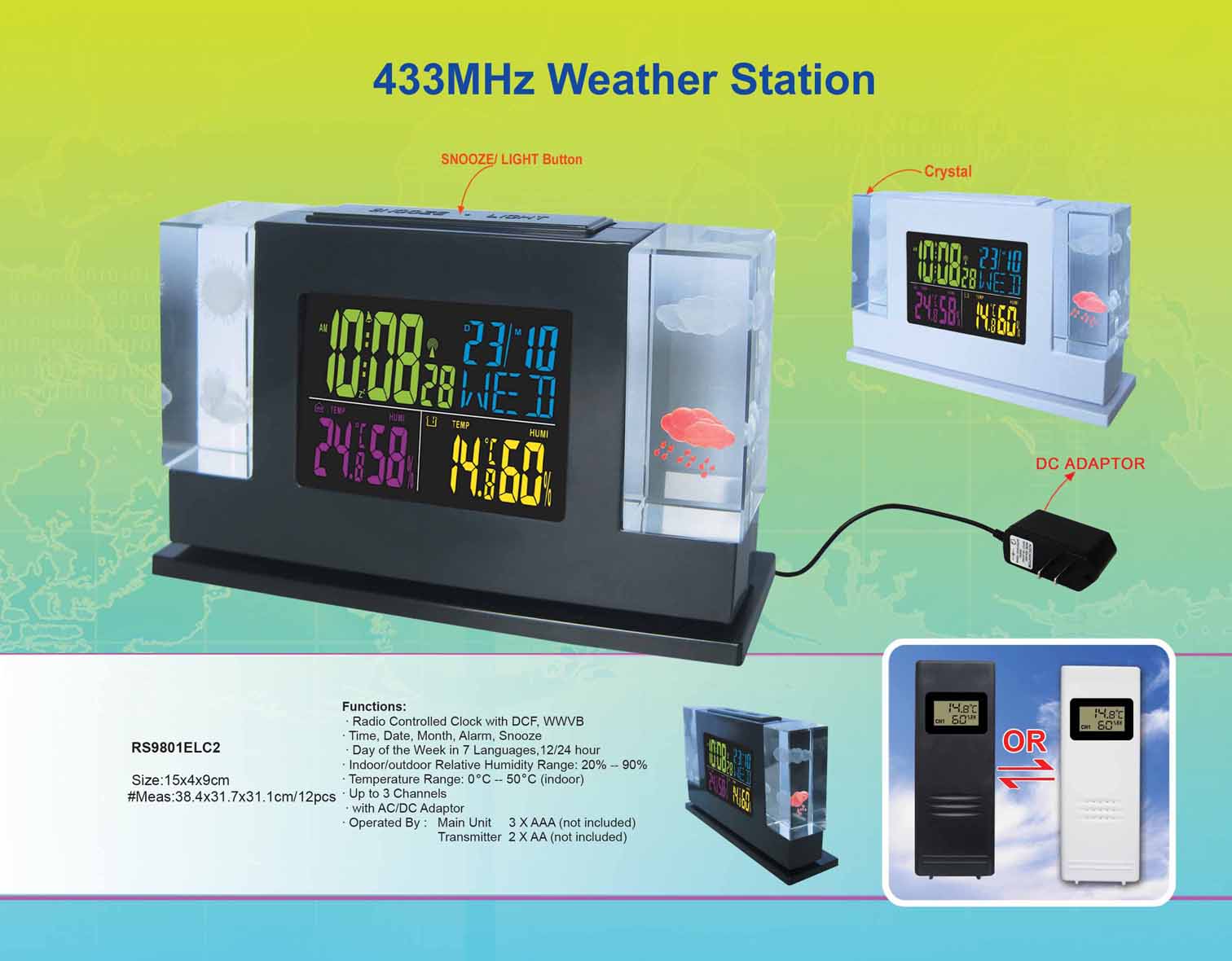 Digital weather station clock