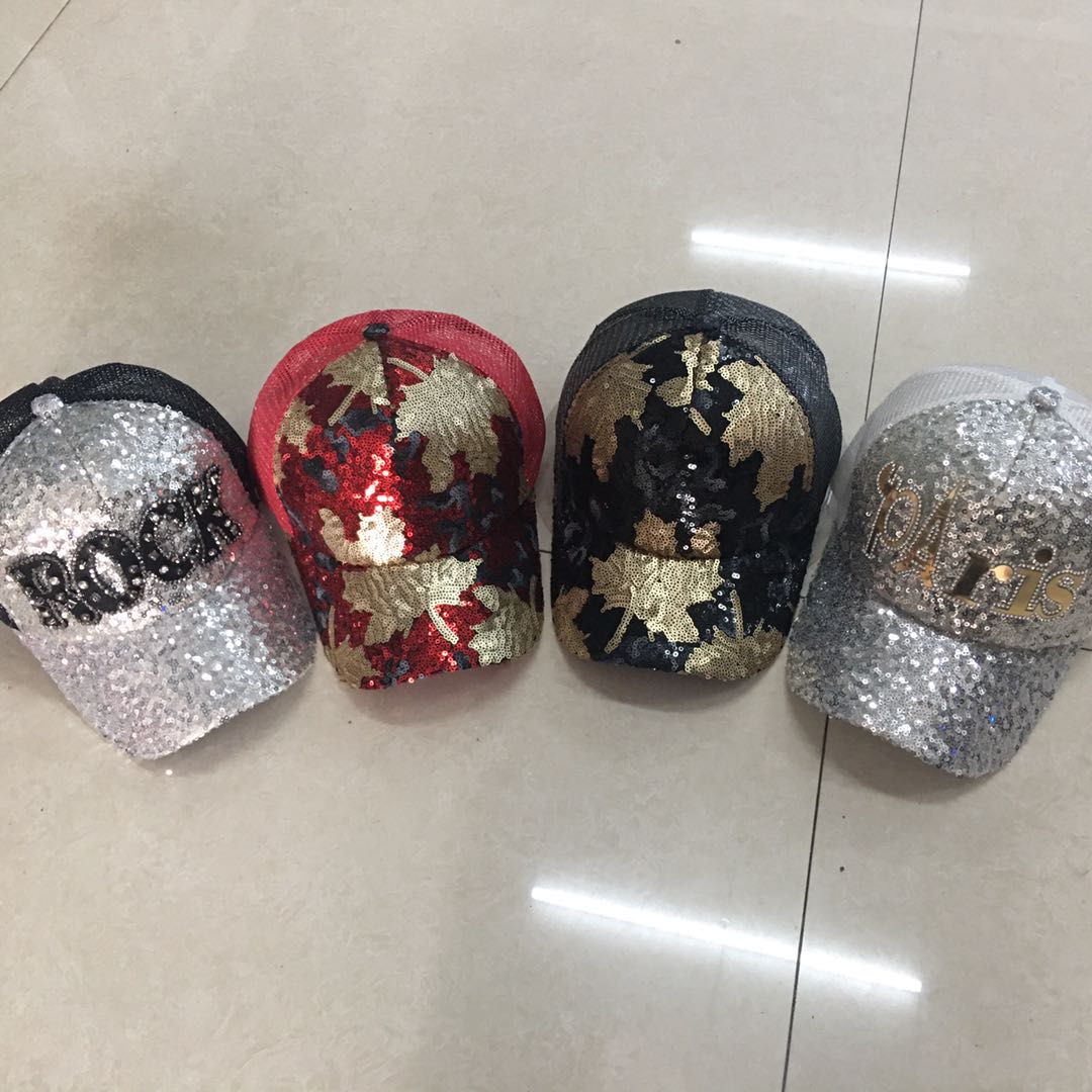 5 panels trucker caps with customized bling-bling stone