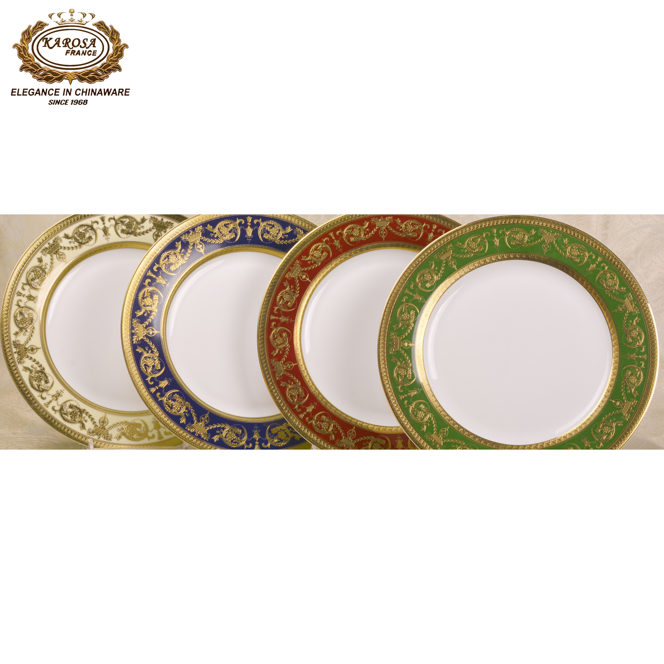 Karosa embossed gold luxury bone china dinner set