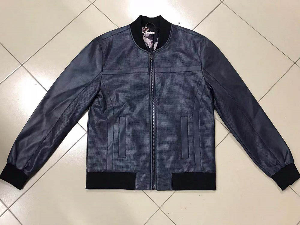 Men's leather bomer jacket