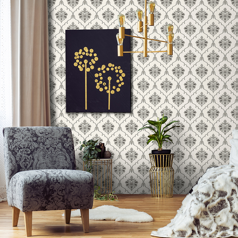 Classic European Damascus Design PVC Wallpaper Luxury Home Wallpaper