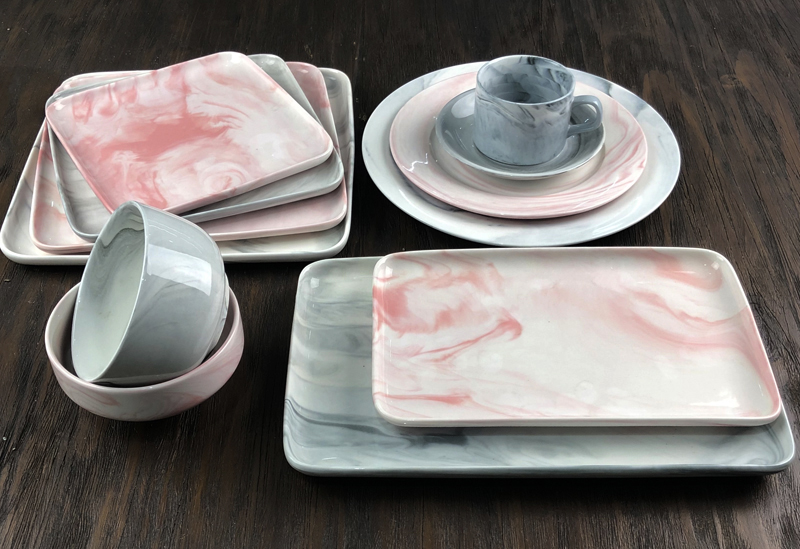 Marble glaze ceramic tableware