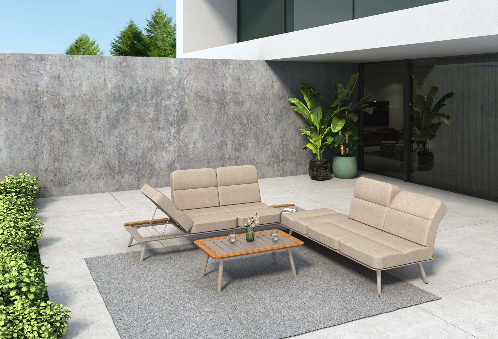 Outdoor furniture alum. chair alum.table alum. sofa