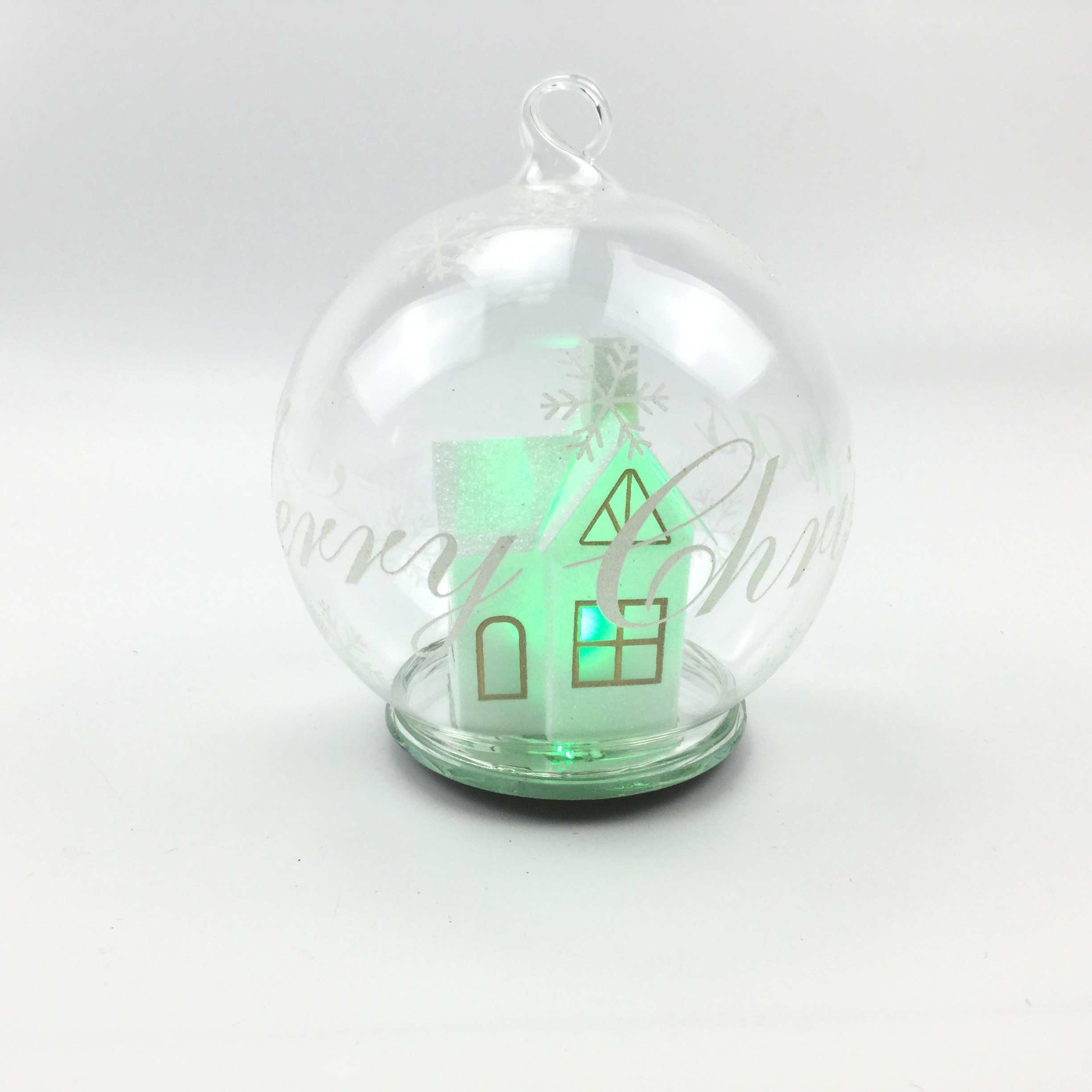 Lighted Glass House Ball | Christmas Table & Hanging Decor Gift