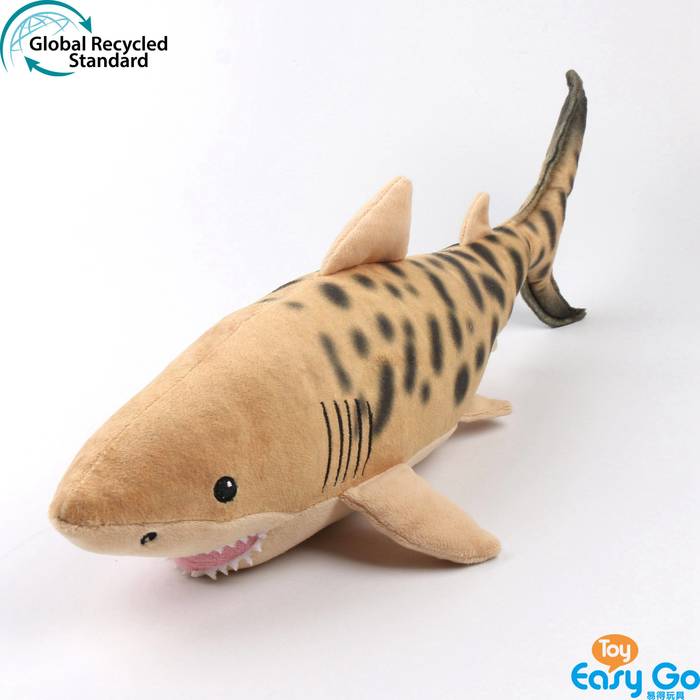 ECO-friendly 100% recycled sustainable plush soft stuffed sea animal sand tiger shark toy