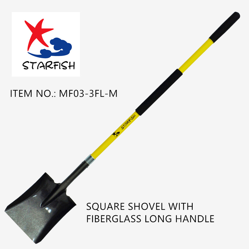 Square Shovel With Fiberglass Long Handle