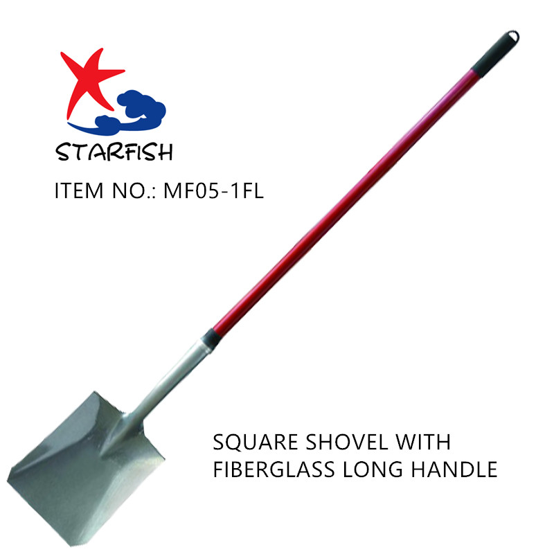 Square Shovel With Fiberglass Long Handle