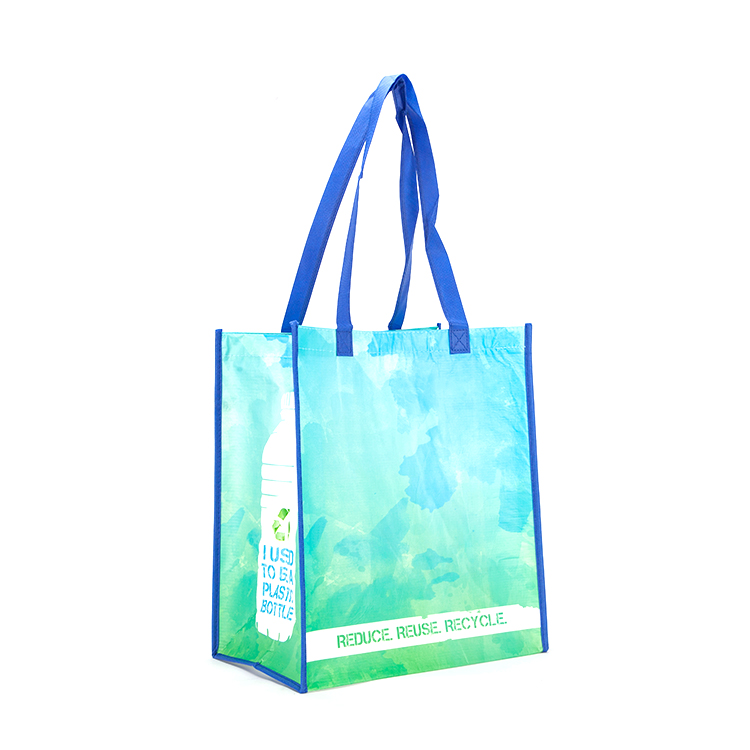 RPET Stitchbond Laminated Recycled Water Bottles RPET Shopping Bag 135GSM RPET Bag