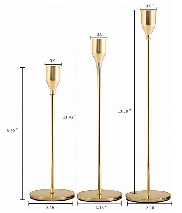 Gold metal candlestick brass candlesticks for wedding