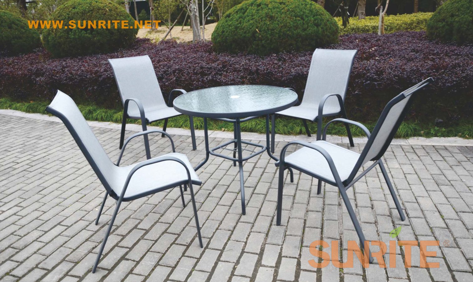 Harbour 5PCS Metal Sling Patio Round Dining Set