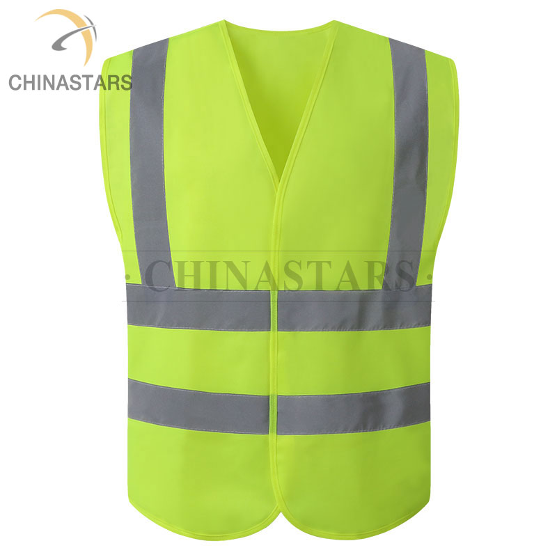 Wholesale classic EN20471 & ANSI107 Class2 safety reflective vest workwear with hook and loop front yellow and orange colors available