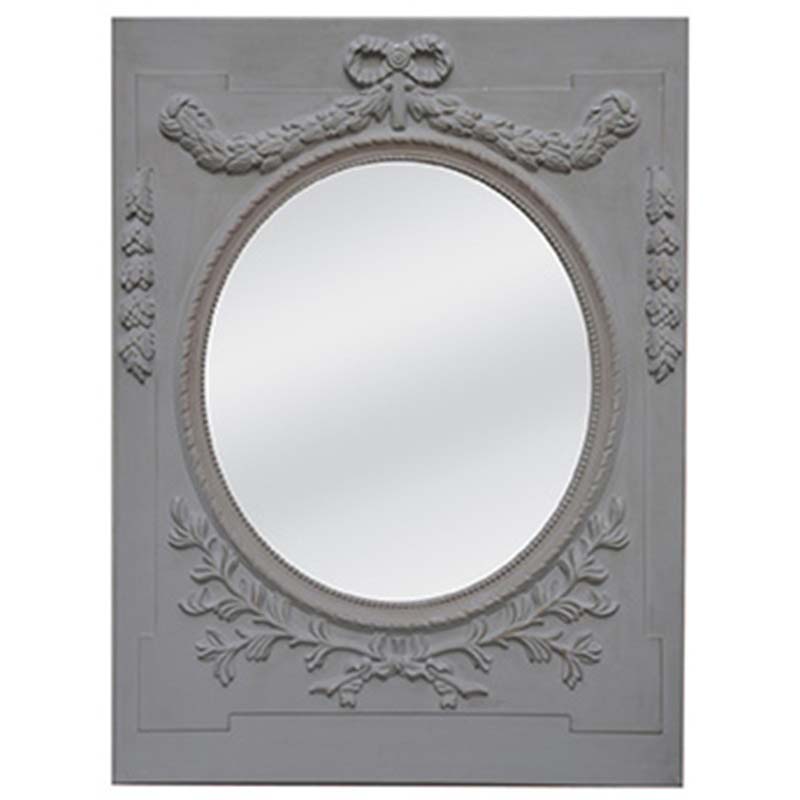 fossile grey and antique taupe frame with flat mirror