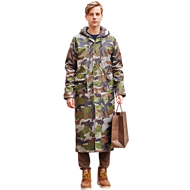 Rainfreem Unisex Camouflage Raincoat Long Waterproof Windproof Hiking Cloak