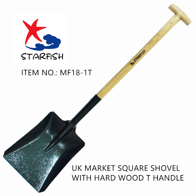 Square Shovel With Hardwood T Handle