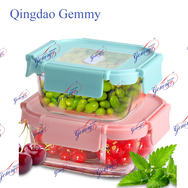 High borosilicate glass food container set with new lid