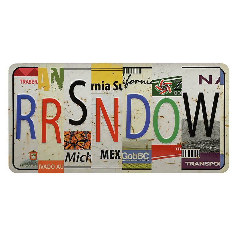 Factory price OEM design CMYK printing souvenir 3d embossed funny decorative retro car license plates