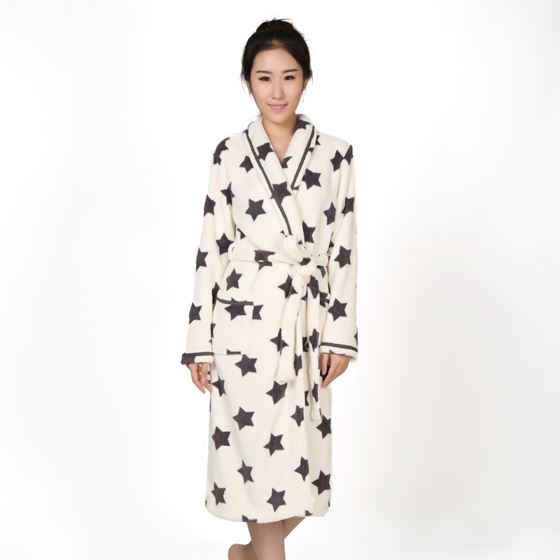 Super Soft Coral Fleece Ladies Bathrobe