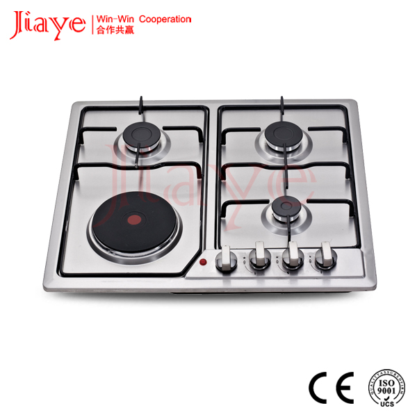 60cm stainless steel gas and electric hob