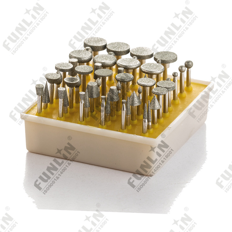 Electroplated diamond burr set