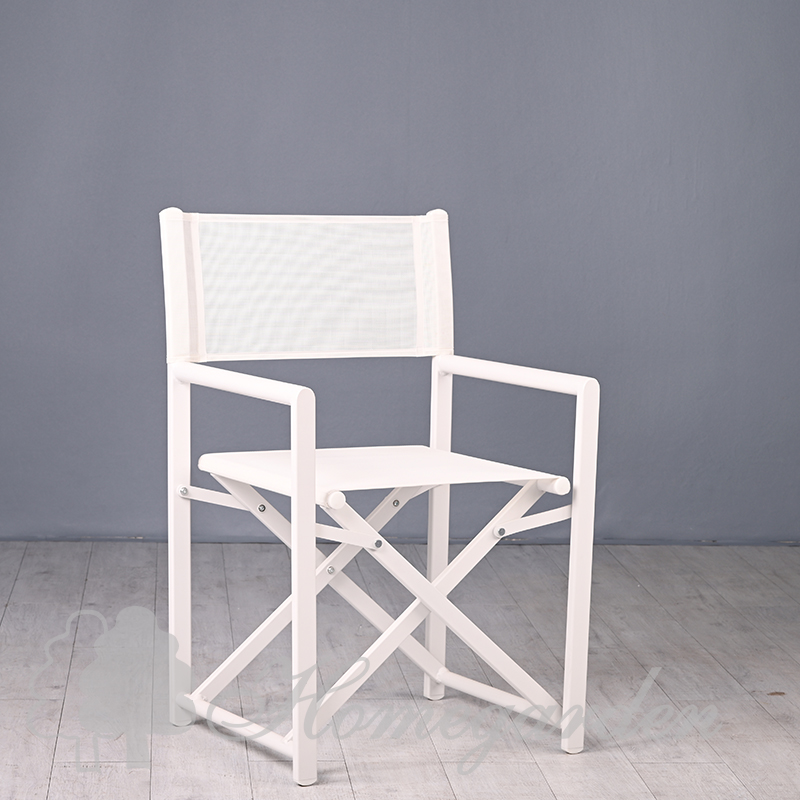Youri foldable director chair with FSC Teak armrest