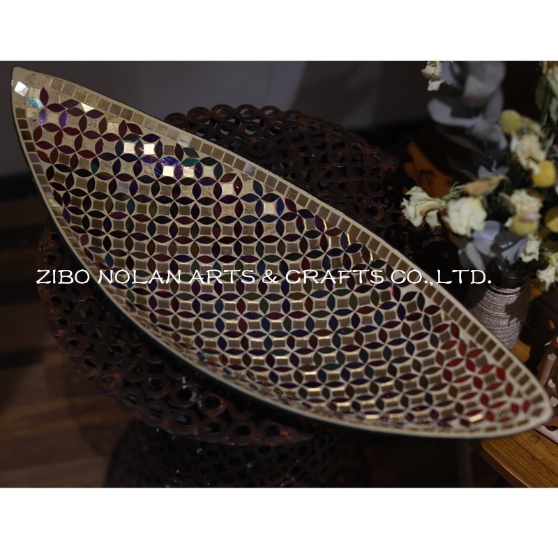Plate mosaic glass candle plate glass plate mosaic plate