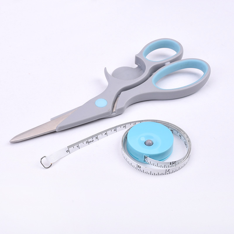 8-3/4" Sewing scissors with retractable tape
