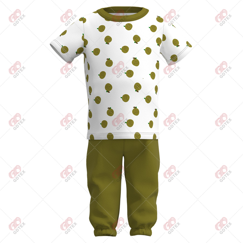 Print cotton t-shirt & basic trousers