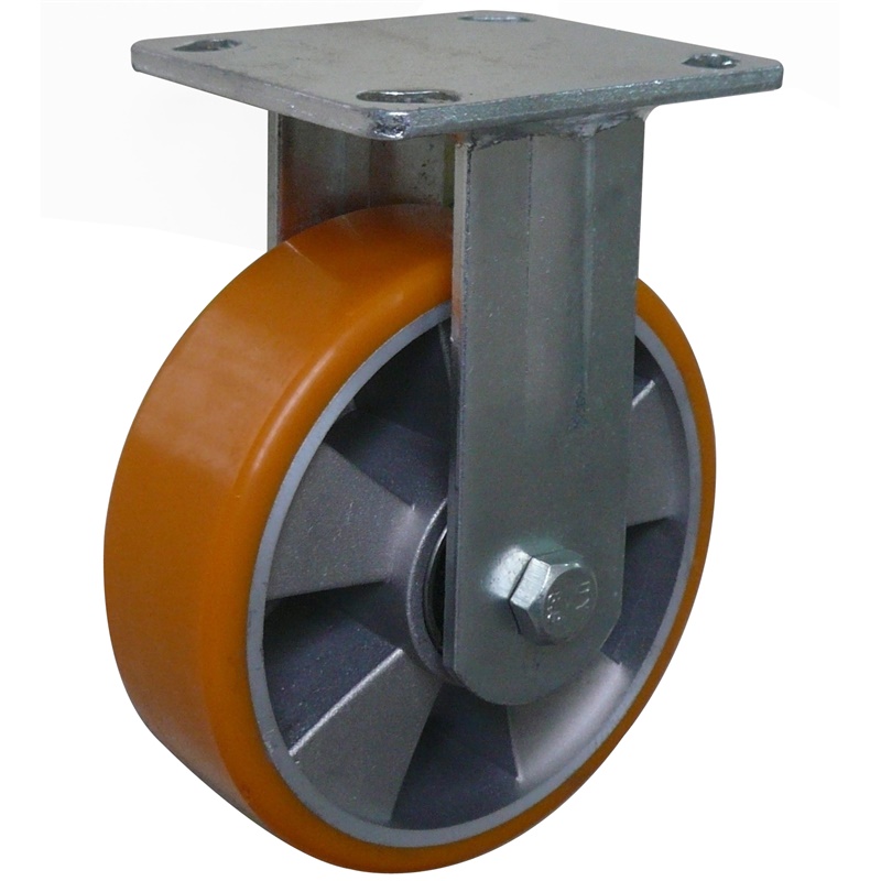 6 inch PU on Alu. Wheel Industrial Fixed Casters