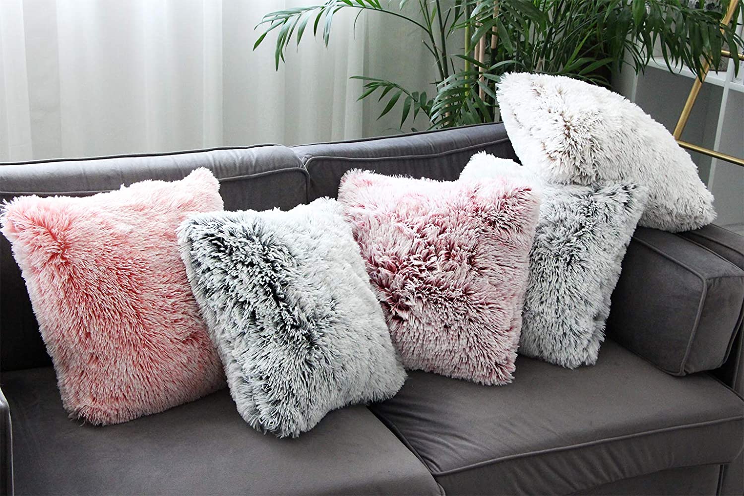 shaggy pillow/faux fur pillow/fluffy pillow