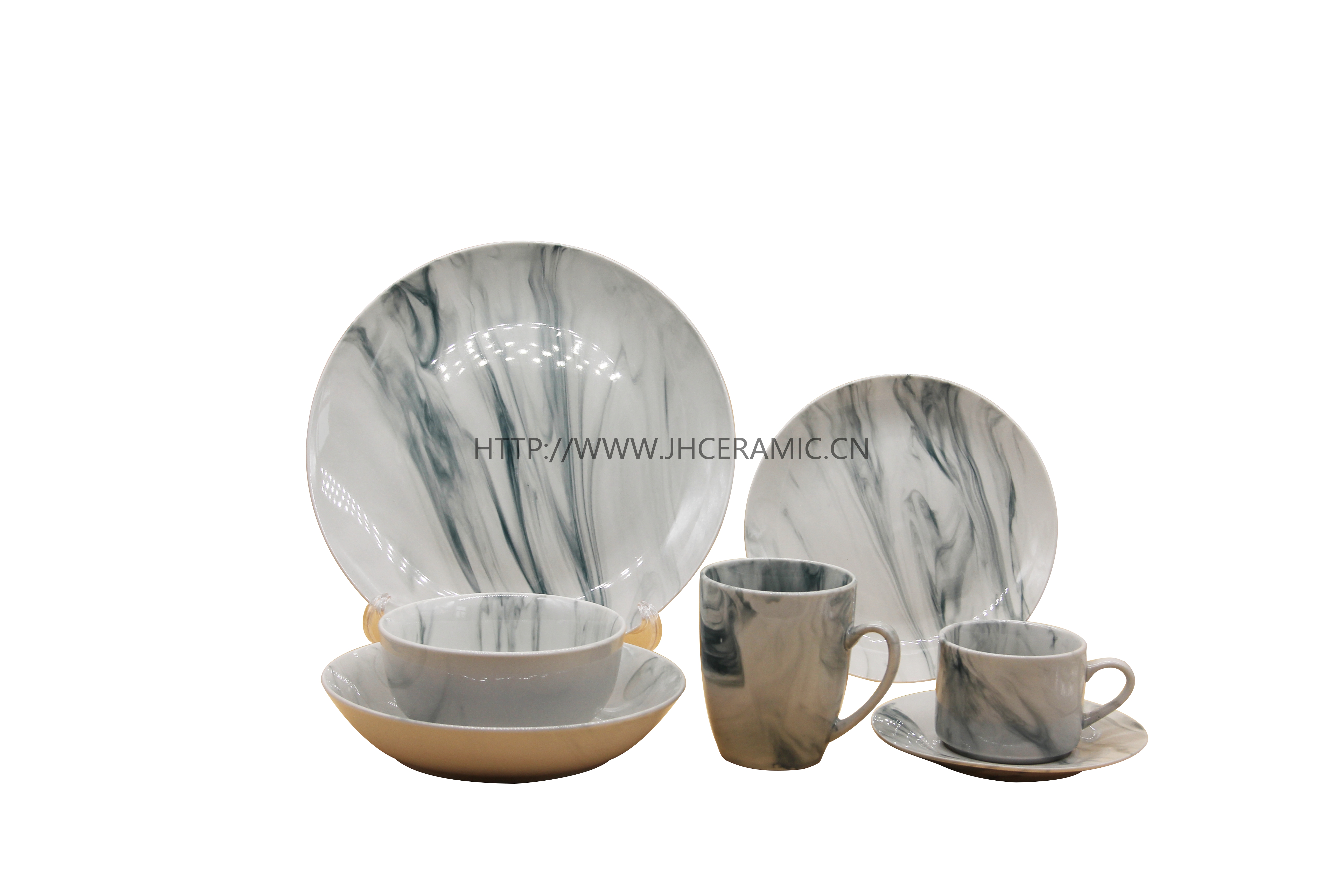 Marble glaze porcelain dinner set