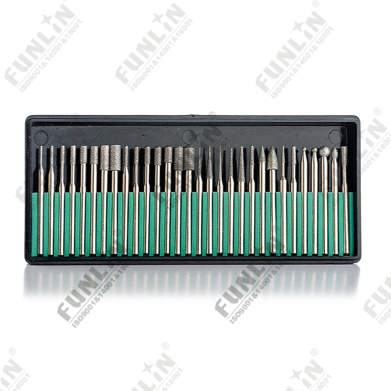 Electroplated diamond burr set