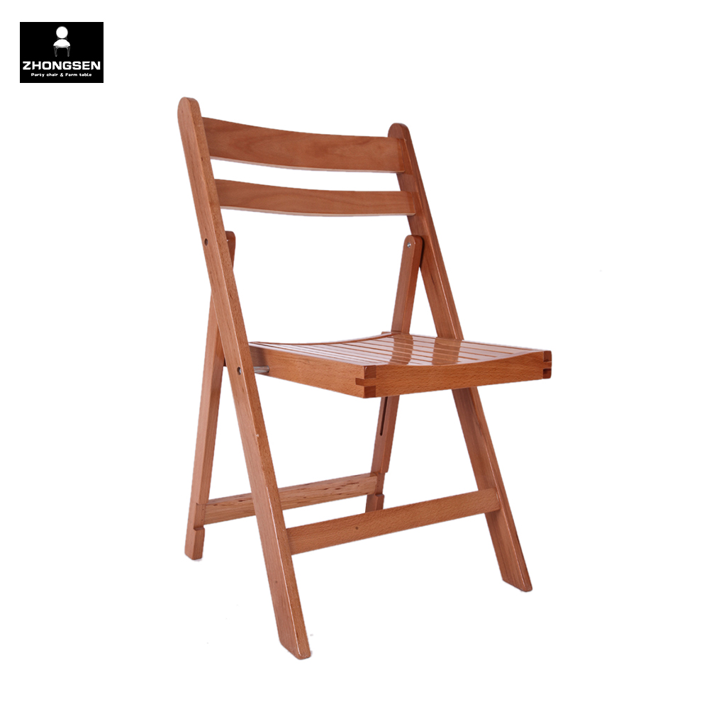 wooden slatted folding chair