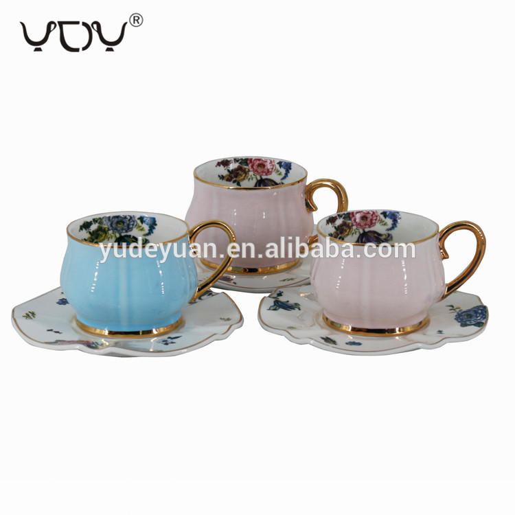 flower design porcelain tea new bone coffee cups and saucer