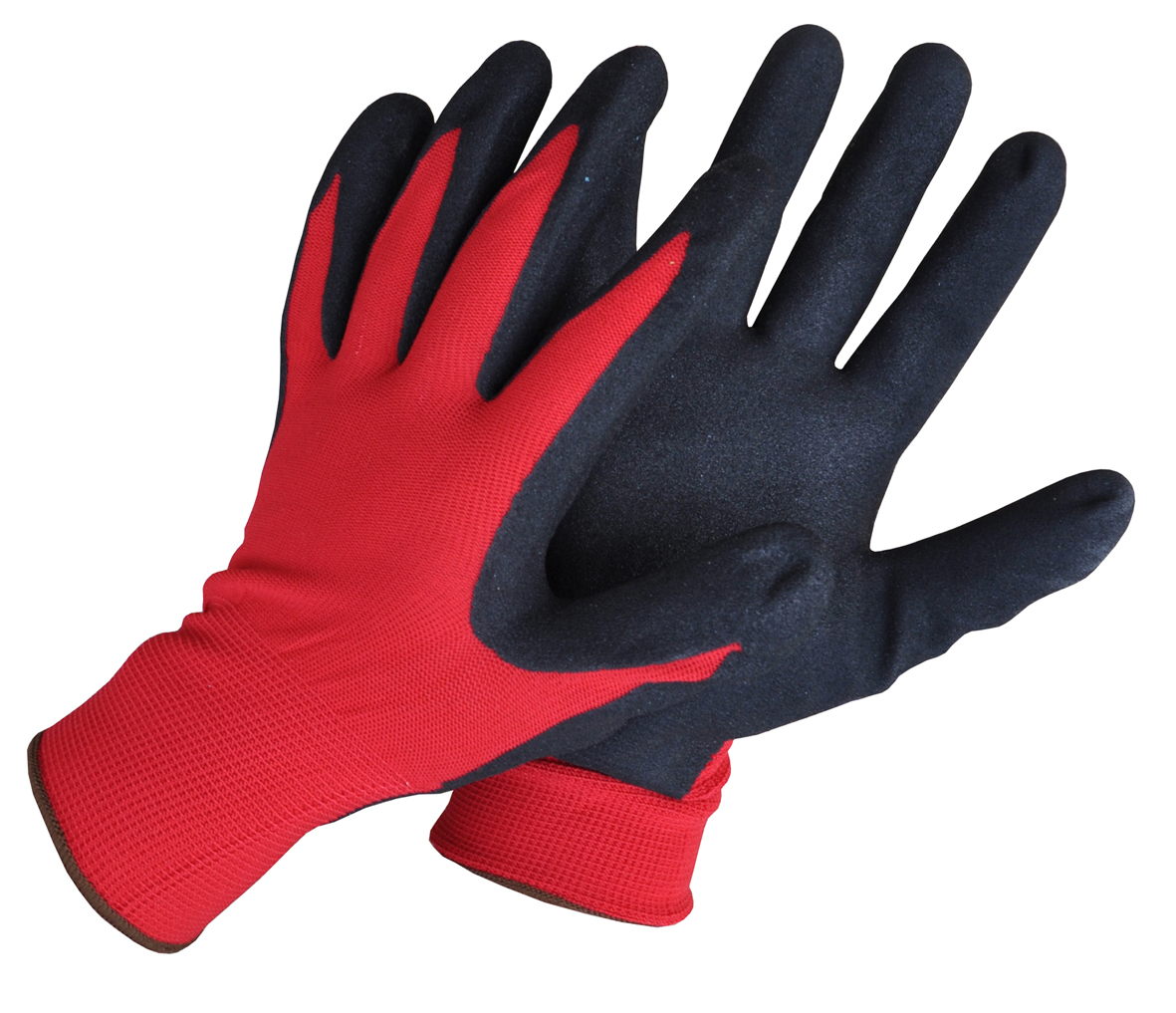 13 Gauge nylon string knitted seamless glove, with nitrile coating, sandy finish