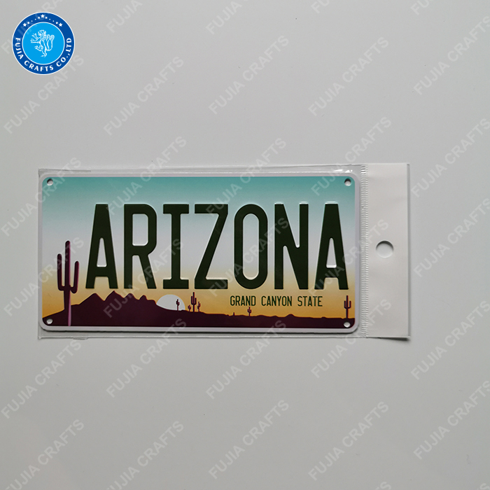 USA factory price CMYK printing souvenir 3d embossed funny decorative retro bicycle license plates