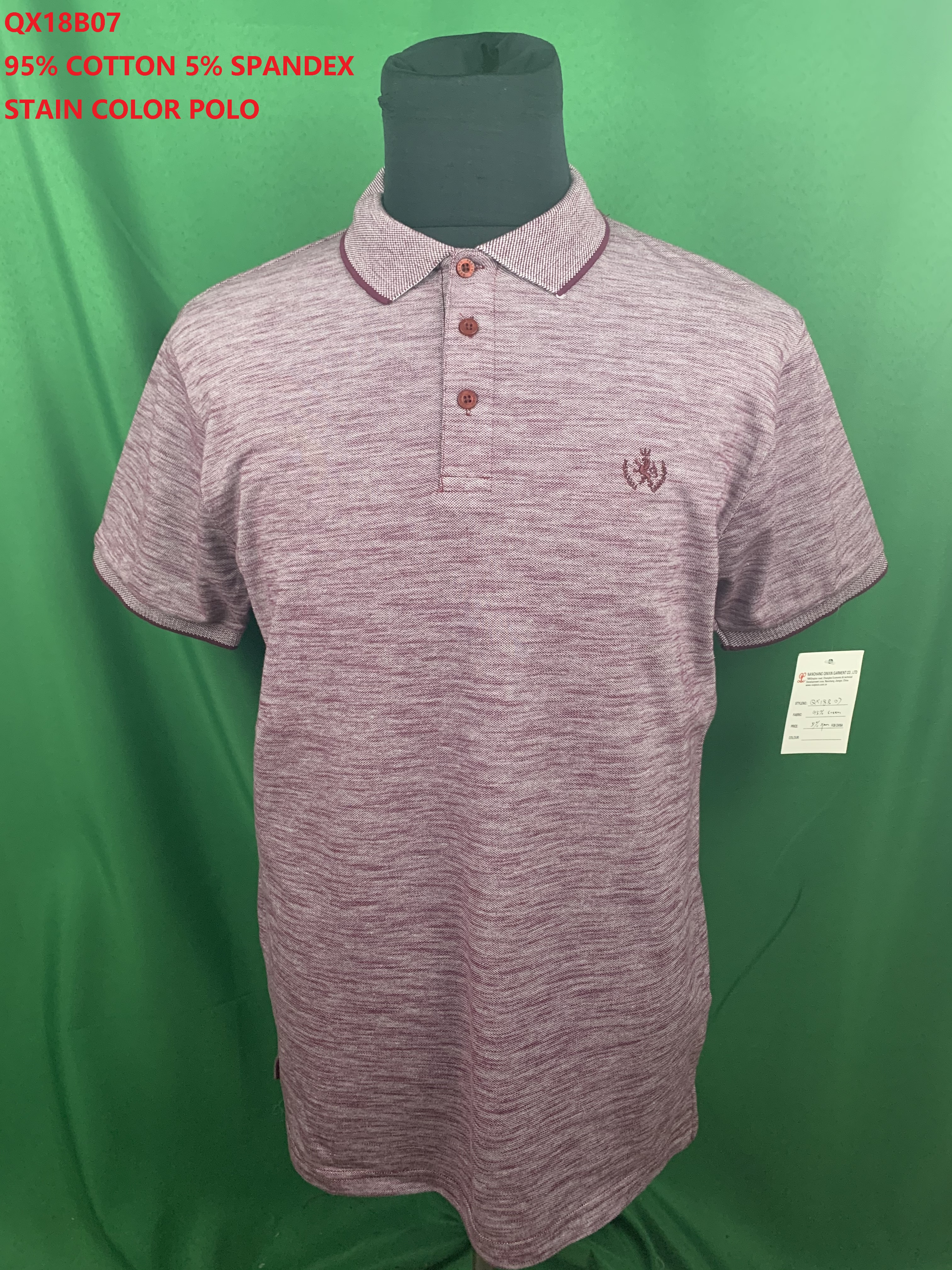 Qx18b07 Cotton Spandex Stain Color Polo