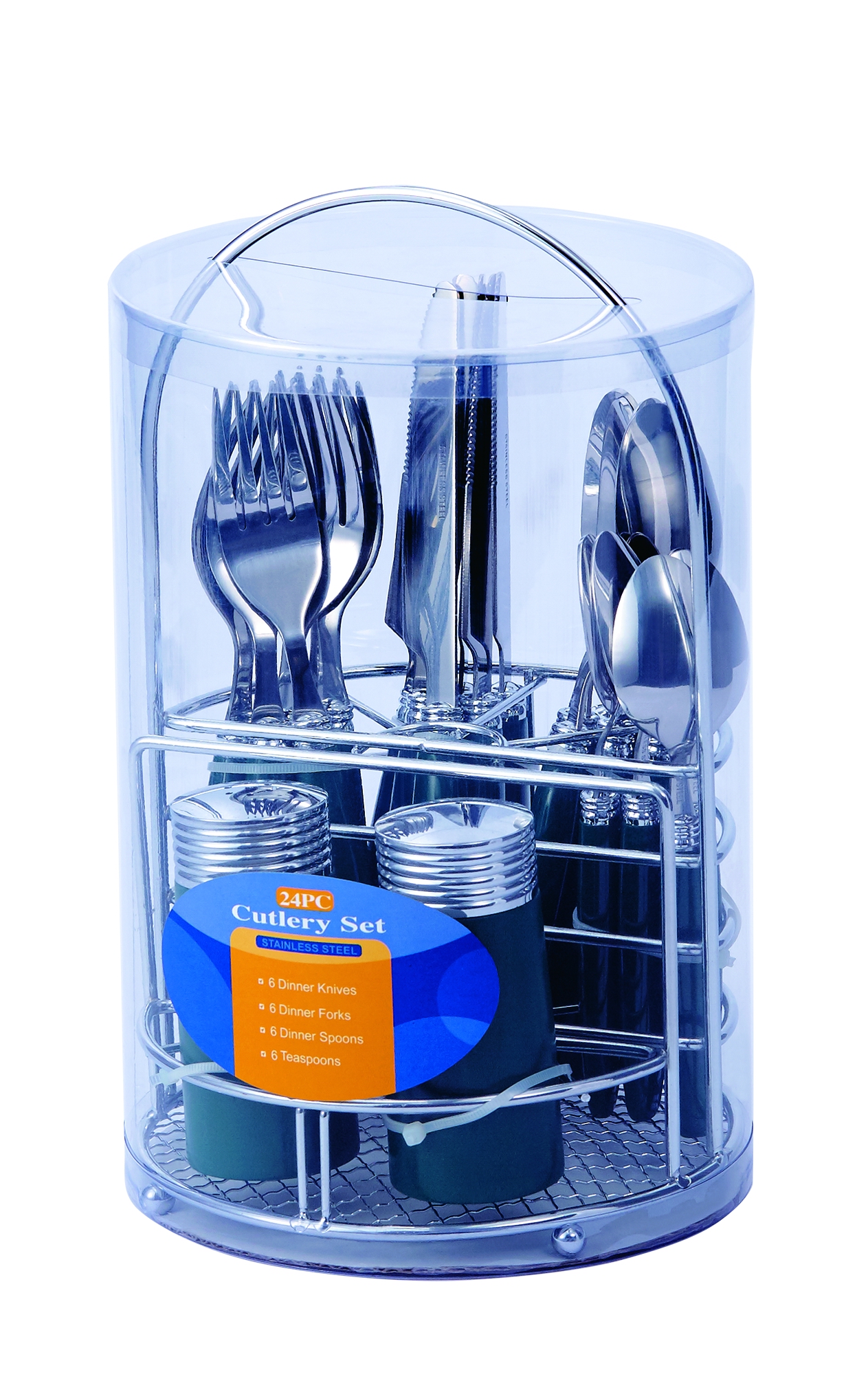 Stainless Steel Cutlery Set Chrome stand+PVC