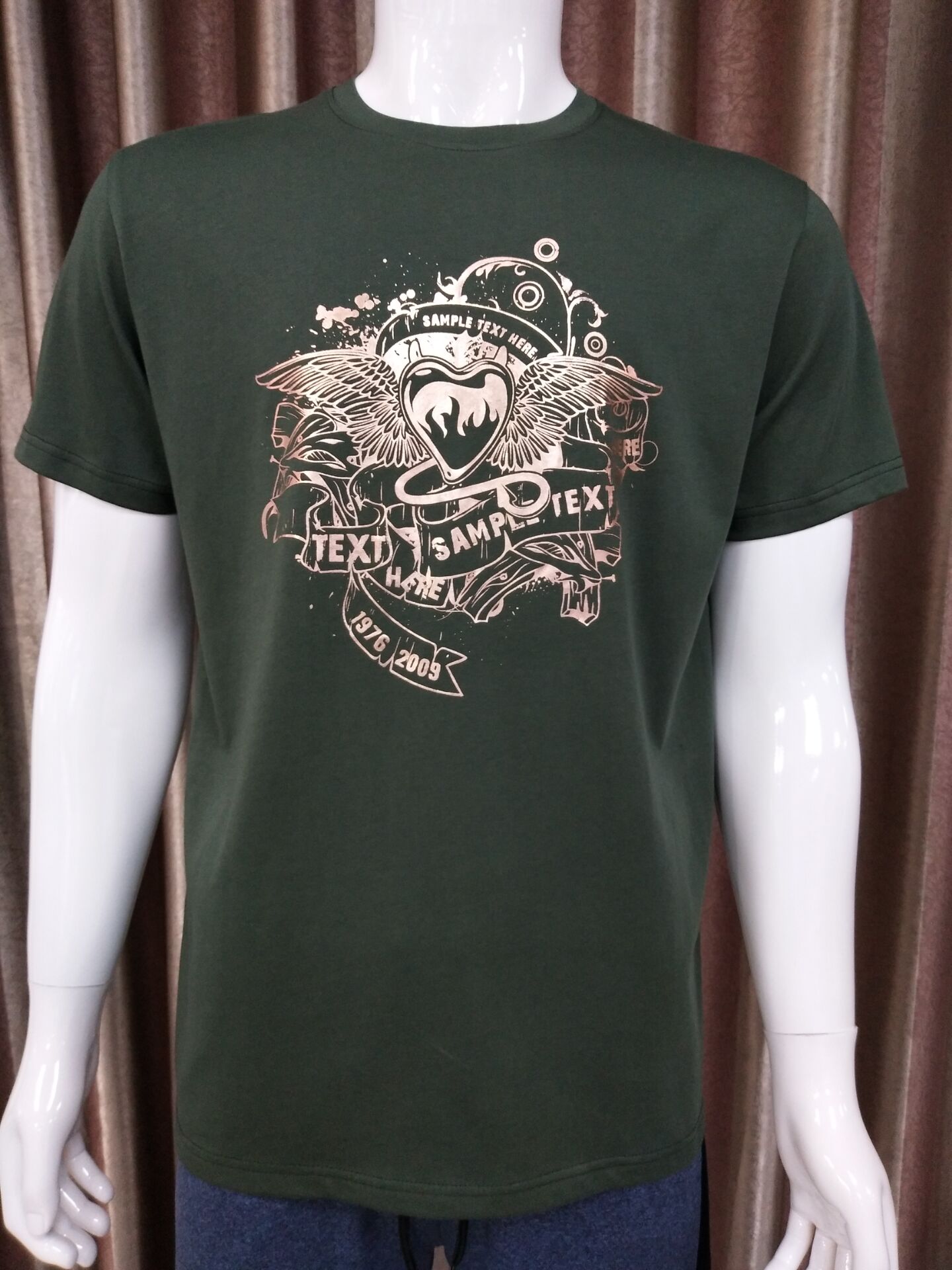 New design golden foil print fashion summery t shirt
