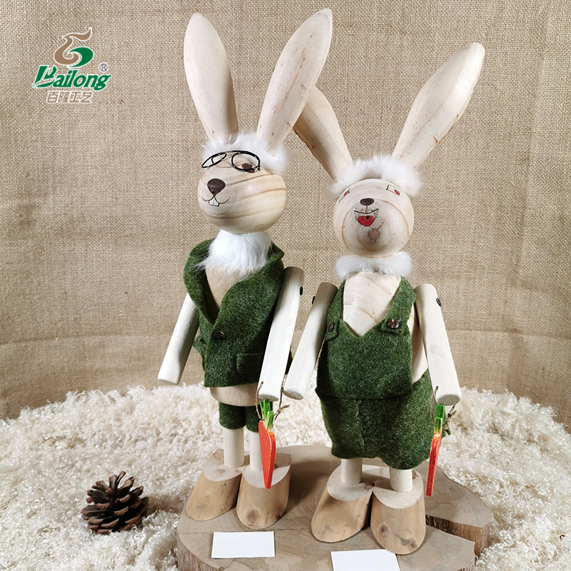 2020 new Home Decoration Gift Rustic Wooden Easter Bunny