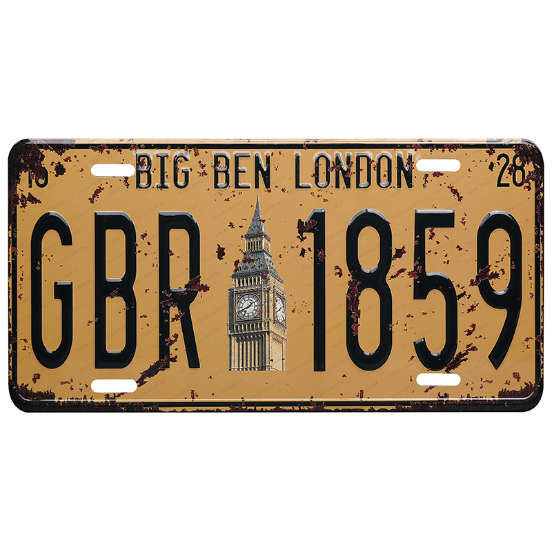 promotional wholesales retro printing car license plate