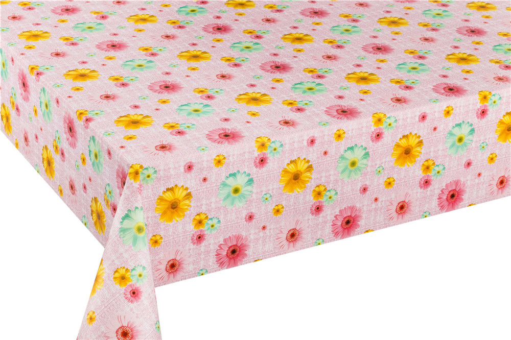 Pvc printed non-woven backing tablecloth