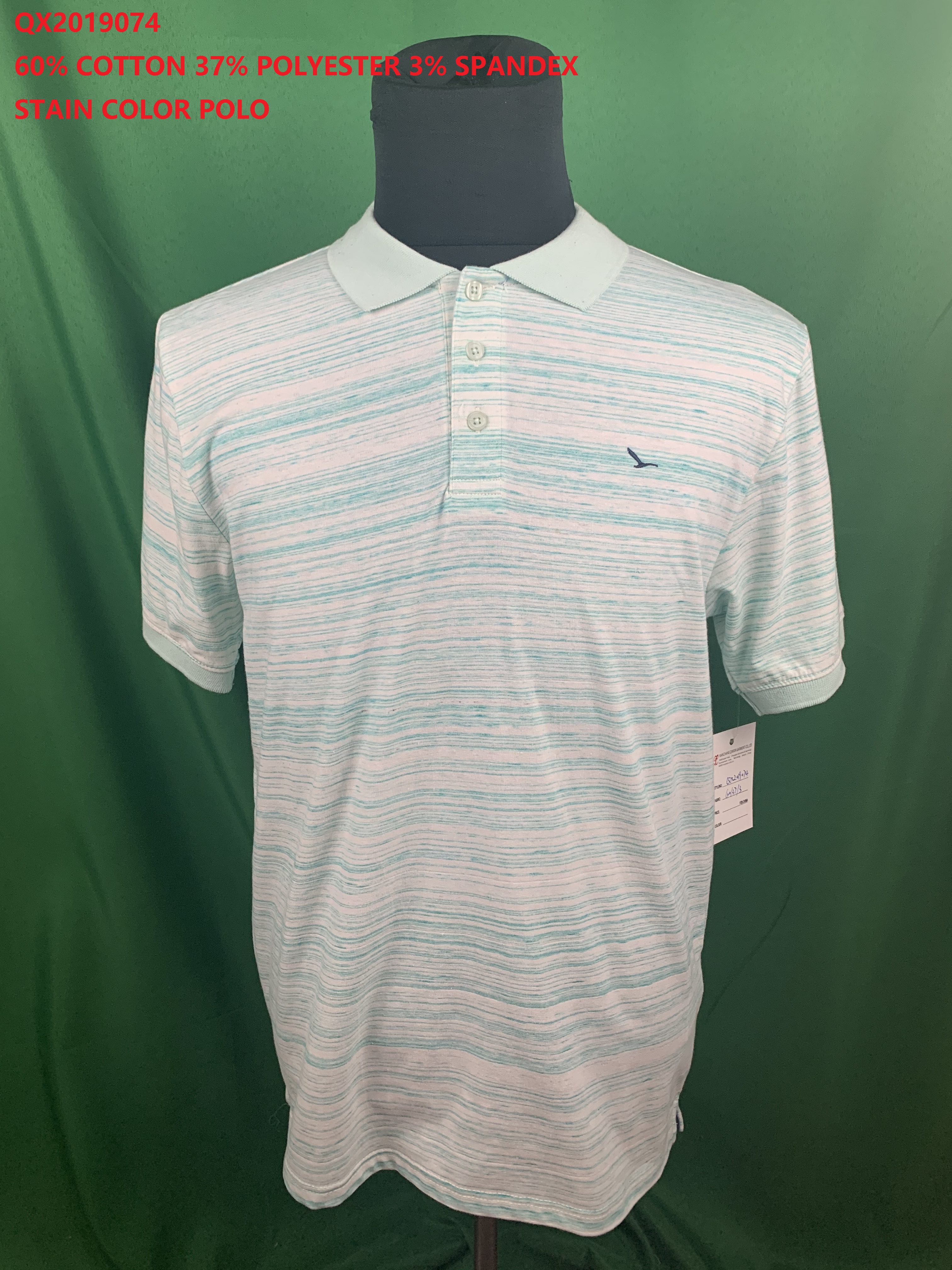 Qx2019074 Cvc Spandex Stain Color Polo