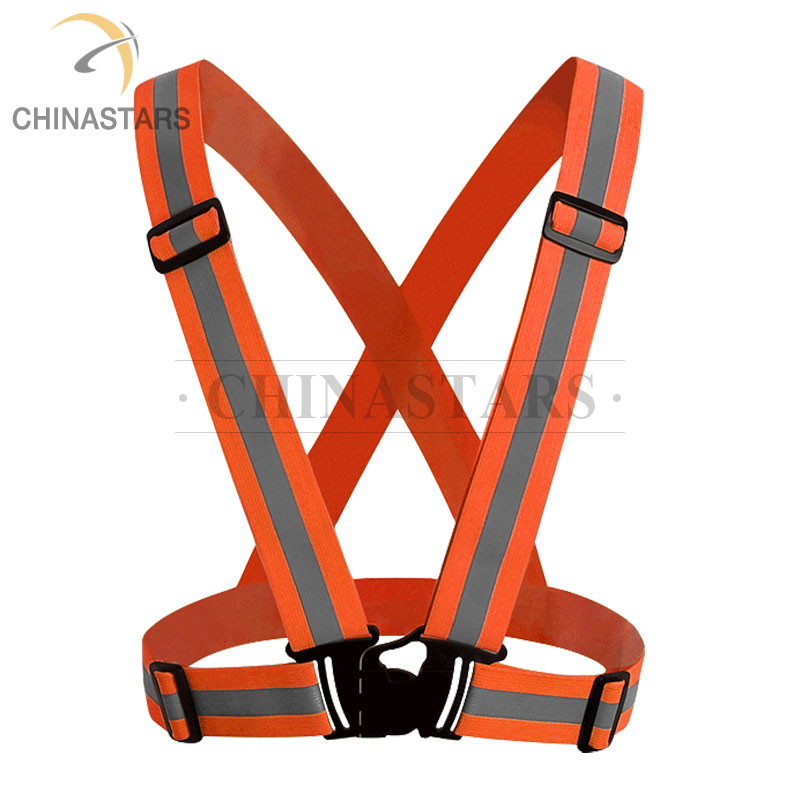 Adjustable light weight elastic safety vest high visible reflective heat transfer tape belt for outdoor sports
