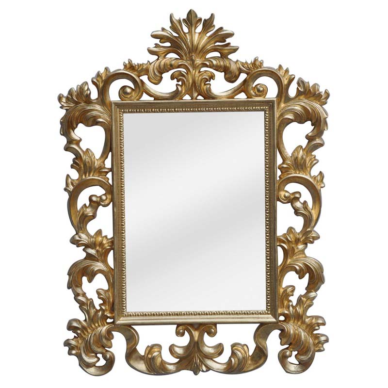 distressed gold frame with flat mirror